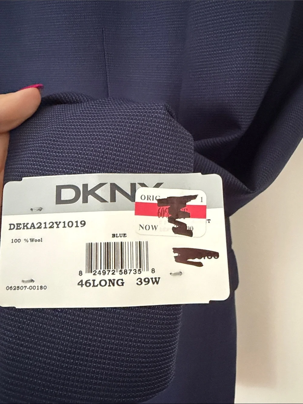 DKNY Men's Navy Two-Button Suit